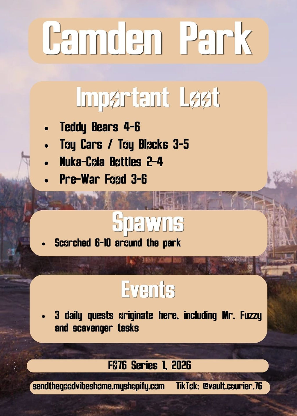 PRESALE 76 info card 5 pack