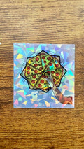 Pizza Toss Shattered Glass Holo Sticker
