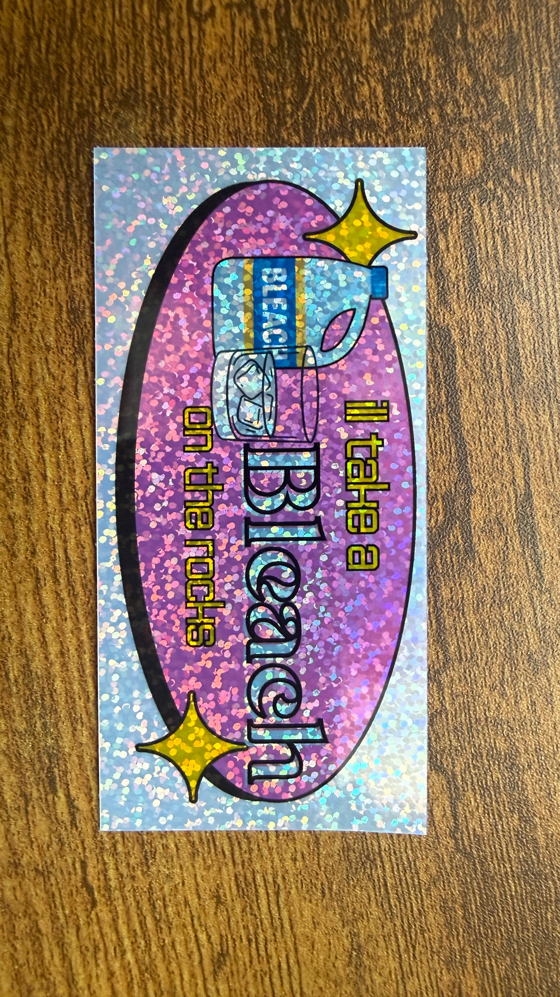 Pizza Toss Shattered Glass Holo Sticker