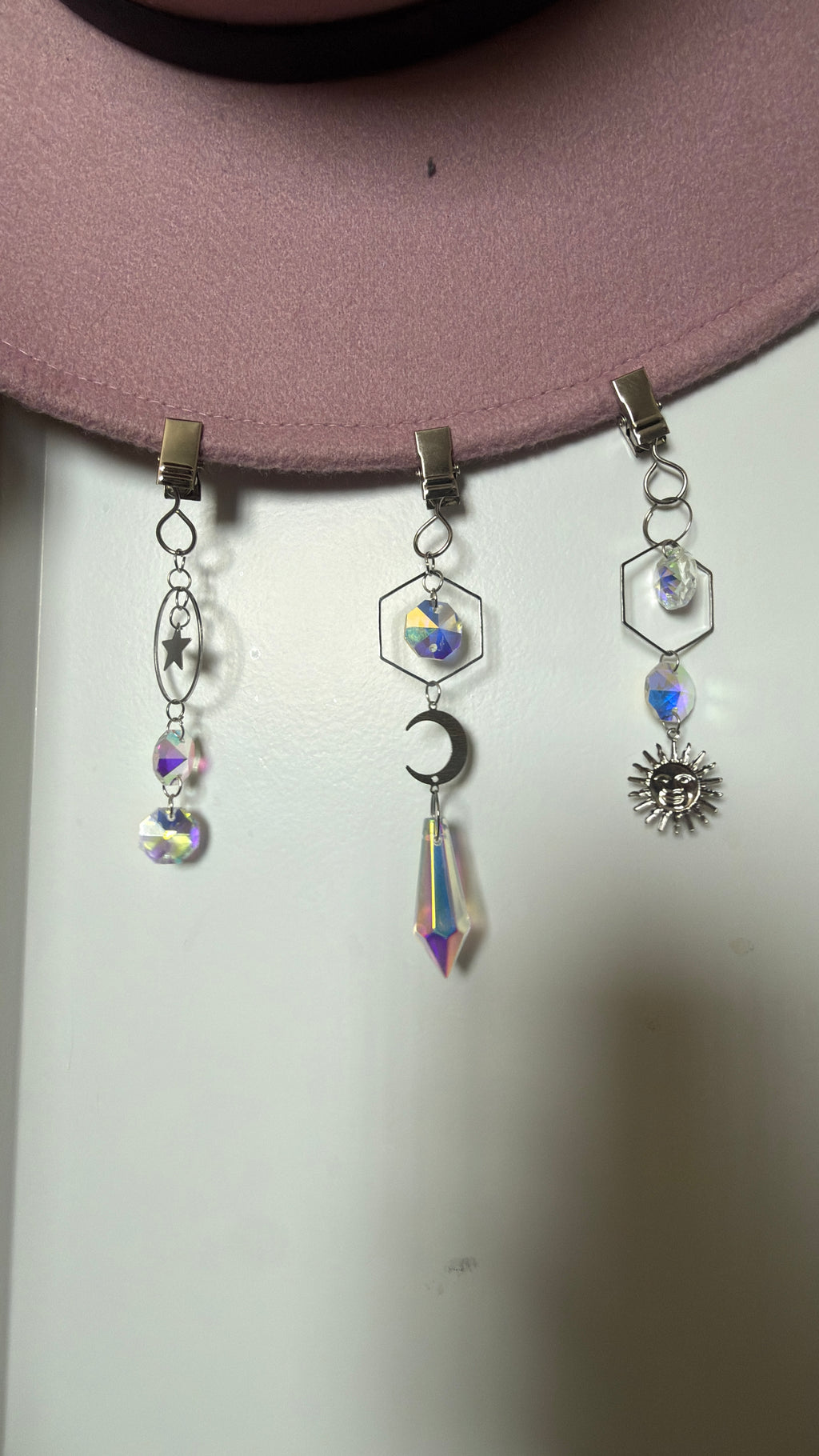 Sun, moon, star - Silver Sun Catcher Hat Clip Set — Limited Run